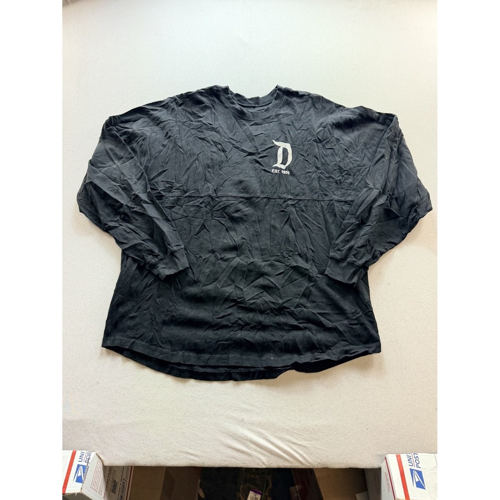 Disney Black Long Sleeve Tee with White 'D' Logo